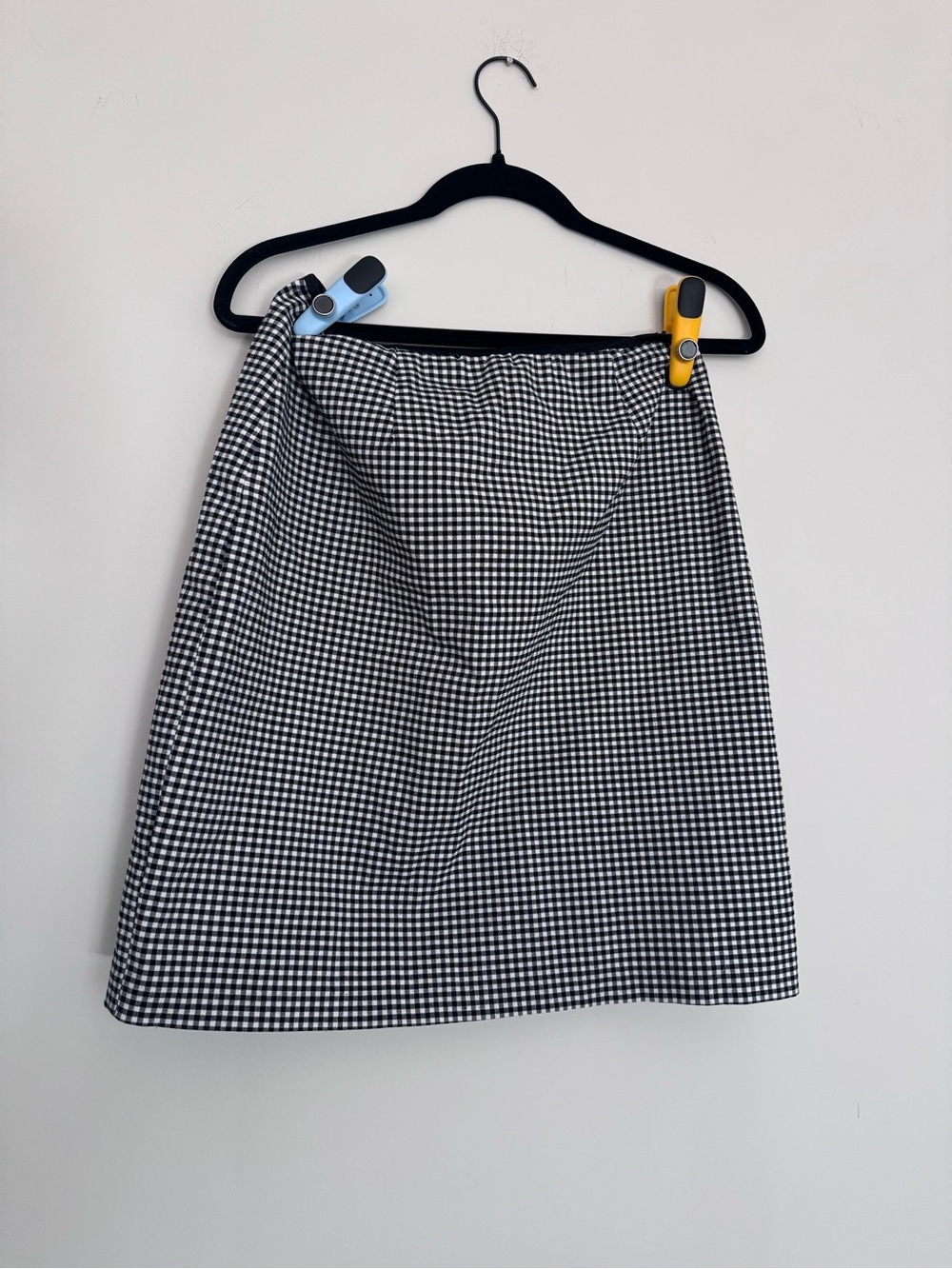 Black & White Gingham A-Line Skirt